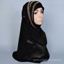 Модный горячий мусульманский шарф с чешским бриллиантом